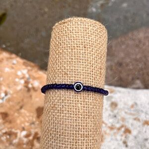 Blue Beaded Bracelet with Evil Eye